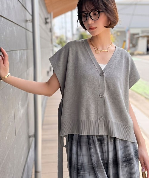 【Classical Evon】楽ちんと上品は、欲張れる。 ニットベスト×プリーツカットストレートワンピース（セットアップ） ev1260621
