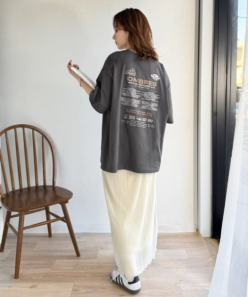 《JaVaジャバコラボ》お洒落見え抜群。大人カジュアルなゆったり半袖T。バック刺繍ビッグTEE（半袖） jv1260550