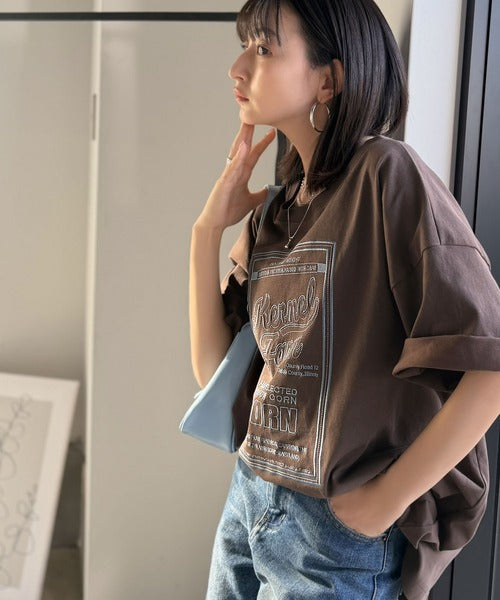 《JaVa ジャバコラボ》【接触冷感機能付き】ゆるっと着て、しっかり洒落る。前後2wayパッケージロゴ風刺繍ビッグTEE（半袖） jv1260554