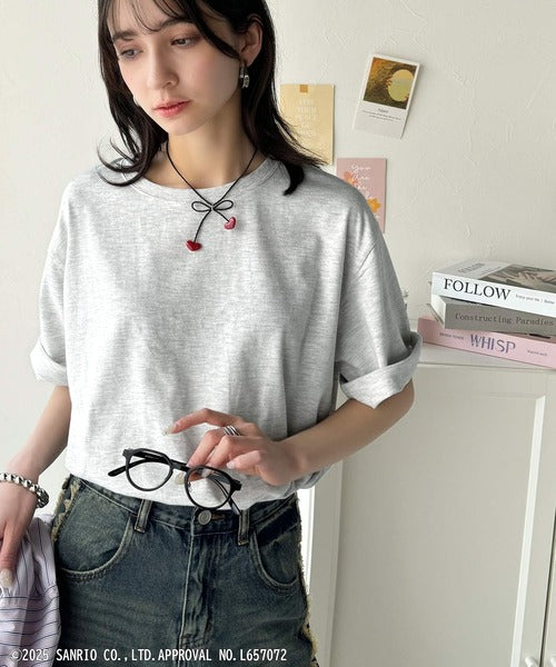 【Sanrio characters/サンリオキャラクターズ】人気キャラ大集合！はぴだんぶいバック刺繍ビッグTシャツ(半袖) ce1350004
