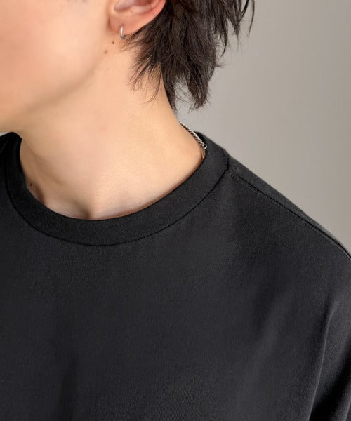 《JaVaジャバコラボ》袖先に遊びと清涼感を。袖クロシェ編み 配色切り替えデザインTシャツ jo1150094