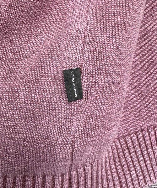 【Classical Origin】「自分ウケ最強。」綿100％刺繍入りピグメント加工Vネックセーター／Pigment-Dyed 100% Cotton Embroidered V-Neck Sweater co0780016