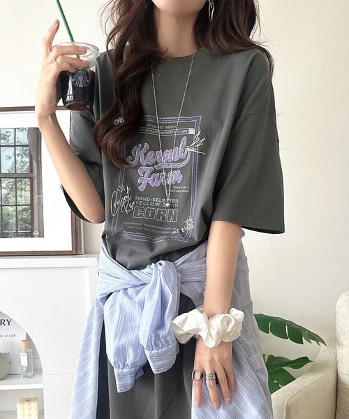 《JaVa ジャバコラボ》ゆるっと１枚コーデの主役♪綿100%ヴィンテージプリント半袖刺繍ワンピース jv1260623