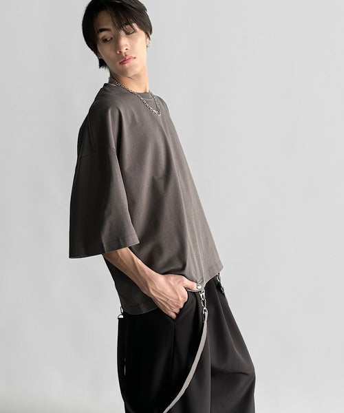 Belt Design Transformable Cropped T-Shirt／脱着式ベルトデザインショート丈Tシャツ co1150015