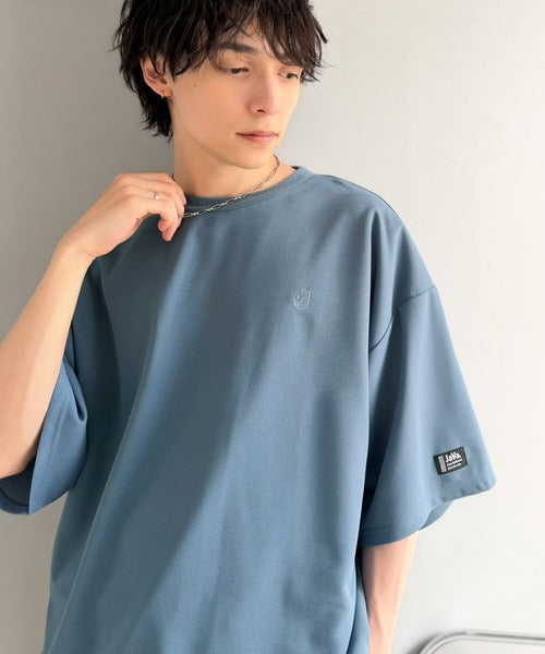 《JaVaジャバコラボ》【接触冷感・UVカット機能付き】シャリ生地で夏も快適！胸刺繍 梨地カットジョーゼットTシャツ（オーバーサイズ） jo1010057