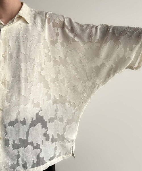 Sheer Jacquard Dolman Sleeve Shirt／フラワー柄シアージャカードドルマンシャツ co1150008