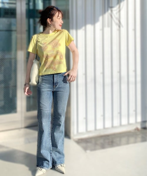 【mily bilet】大人可愛い最旬プリント柄。スプレーライクプリントコンパクトTシャツ（半袖） mi1329024