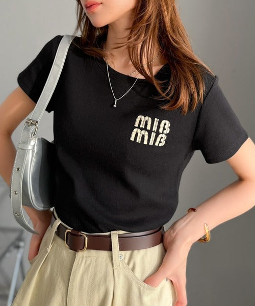 【mily bilet】スタイルよく、着心地いい。絶対使えるシンプルT♪ワッペンコンパクトTシャツ（半袖） mi1329084