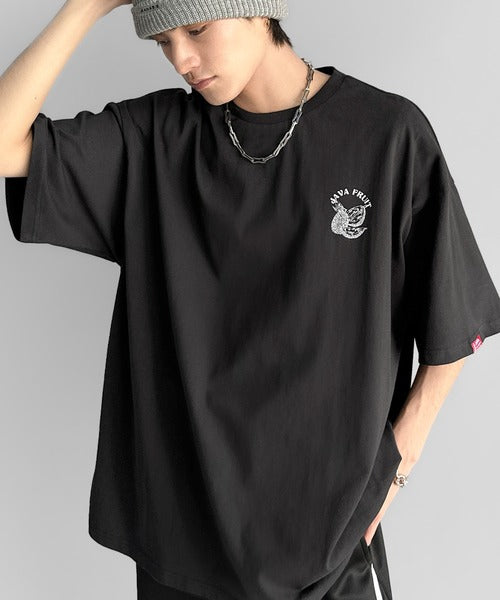 《JaVaジャバコラボ》周りと差がつくアート感。綿100％ タイ☆トロピカルフルーツ柄☆ビッグTシャツ jv1029128