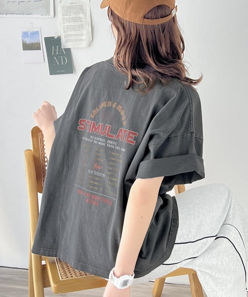 《Javaジャバコラボ》ゆるっとカジュアルに着こなす。綿100%ピグメント加工グラフィックプリントTシャツ＆ロンT(半袖)(長袖) jv1050148