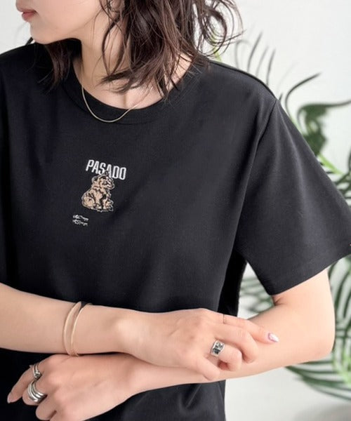 可愛いだけとは言わせない！刺繍コンパクトフライスTシャツアニマルシリーズ（半袖） ce1050360