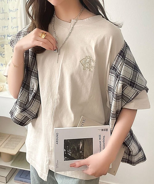 《JaVaジャバコラボ》綿100％!こだわり満載の自信アイテム☆切替BODYロゴTシャツ（半袖） jv1330014