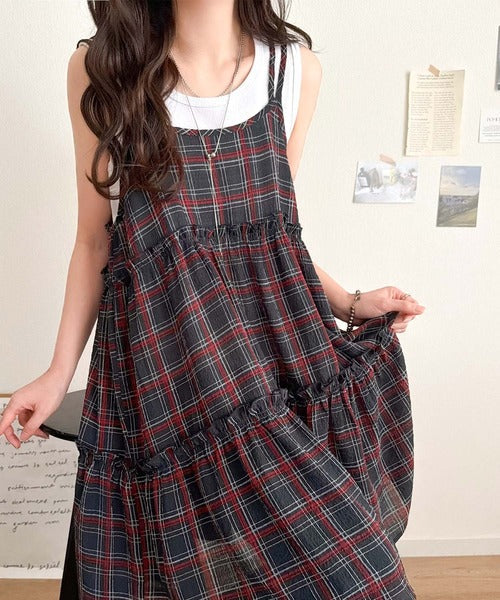 【mily bilet】360度どこから見ても大人可愛い!　切替シアーティアードキャミチュニック mi1019119