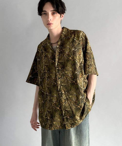 Oversized Drape Half Sleeve Shirt/総柄プリントオーバーサイズドレープ半袖シャツ co1150014