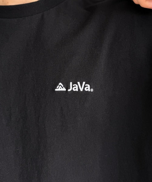 《JaVaジャバコラボ》袖先に遊びと清涼感を。袖クロシェ編み 配色切り替えデザインTシャツ jo1150094