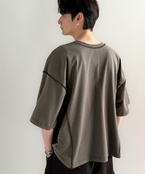 【Classical Origin】「1枚でも羽織でも。」インサイドアウト仕様2wayダブルジップTシャツ／Inside-Out Oversized Double-Zip 2way T-Shirt co1150018
