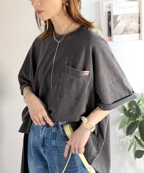 《JaVaジャバコラボ》大人のこなれ感漂う。 綿100％ビッグポケットオーバーサイズTシャツ（半袖） jv1260540