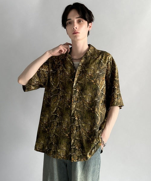 Oversized Drape Half Sleeve Shirt/総柄プリントオーバーサイズドレープ半袖シャツ co1150014