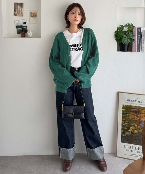 今日はどっち？前でも後ろでも着こなし2倍。前後2wayランダムタックニットカーディガン ce1020411