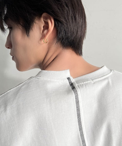 Asymmetric Stitch Design T-Shirt／アシンメトリーデザイン配色ステッチTシャツ co1150013