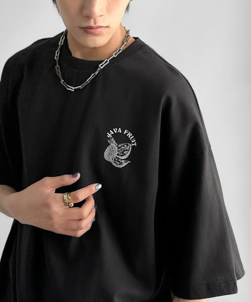 《JaVaジャバコラボ》周りと差がつくアート感。綿100％ タイ☆トロピカルフルーツ柄☆ビッグTシャツ jm1029128
