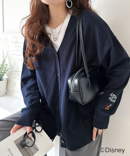 数量限定！リンクコーデも楽しめる♪綿100%「ディズニー」袖刺繍カーディガン ce1330066