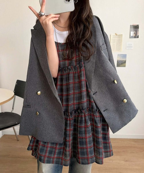 【mily bilet】360度どこから見ても大人可愛い!　切替シアーティアードキャミチュニック mi1019119
