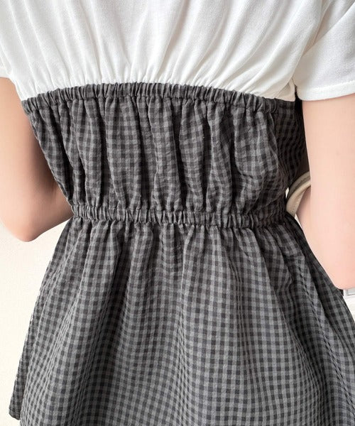 【mily bilet】忙しい朝も悩まない、初夏の一軍トップス。リボンビスチェドッキングTシャツ (半袖) mi1019145