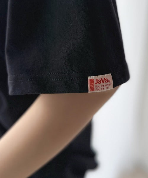 《JaVaジャバコラボ》アレンジを楽しむ、私だけの一枚。前後2wayヘンリーネックドロストチュニックＴシャツ(半袖) jv1010437
