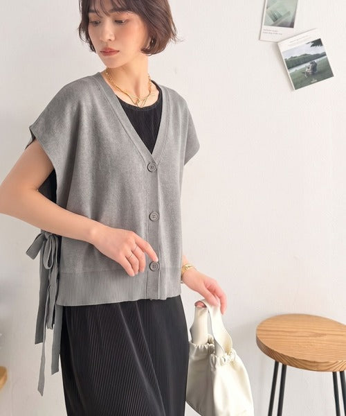【Classical Evon】楽ちんと上品は、欲張れる。 ニットベスト×プリーツカットストレートワンピース（セットアップ） ev1260621