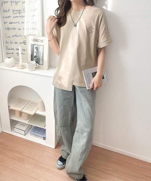 《JaVaジャバコラボ》綿100％!こだわり満載の自信アイテム☆切替BODYロゴTシャツ（半袖） jv1330014