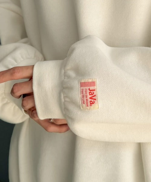 《JaVaジャバコラボ》刺繍が映える"ゆるっと"スウェット。胸刺繍ライトウェイト裏起毛ドルマントレーナー jo0780030