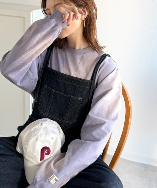 《JaVaジャバコラボ》垢抜け！大人のストリートstyleを作る。綿100％スプレーダイ加工オーバーサイズTシャツ（長袖） jv1020358