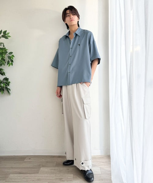 《JaVaジャバコラボ》【接触冷感機能付き】触れた瞬間ひんやり心地よく、今どきな抜け感を演出。とろみドレープオーバーサイズシャツ jo1320018