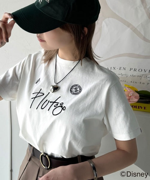 大人女子必見！　綿100％「ディズニー」サイン風刺繍Tシャツ（半袖） ce1330037