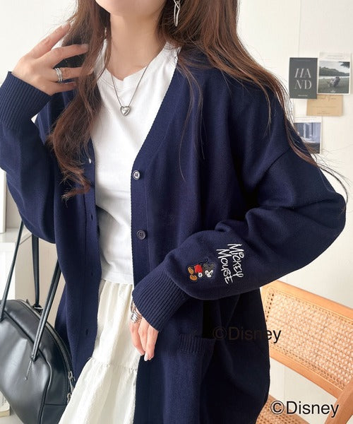 数量限定！リンクコーデも楽しめる♪綿100%「ディズニー」袖刺繍カーディガン ce1330066