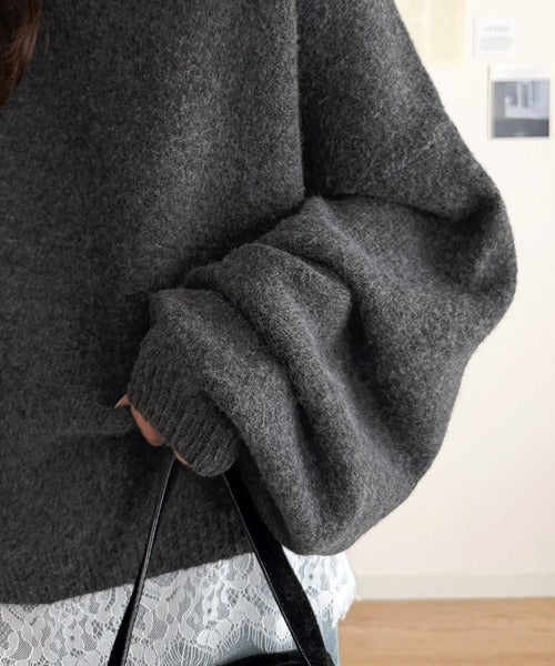 【mily bilet】着るだけで垢抜ける大人フェミニン。レースドッキングふわもちニット mi1029194