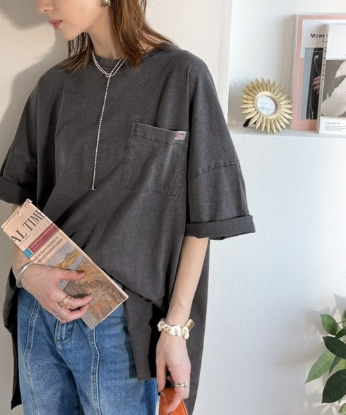 《JaVaジャバコラボ》大人のこなれ感漂う。 綿100％ビッグポケットオーバーサイズTシャツ（半袖） jv1260540