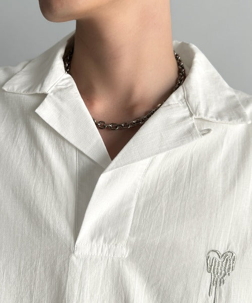Cotton100%  Ripstop Open Collar Pullover Shirt／コットン100％リップストップ素材オープンカラープルオーバーシャツ co1150012