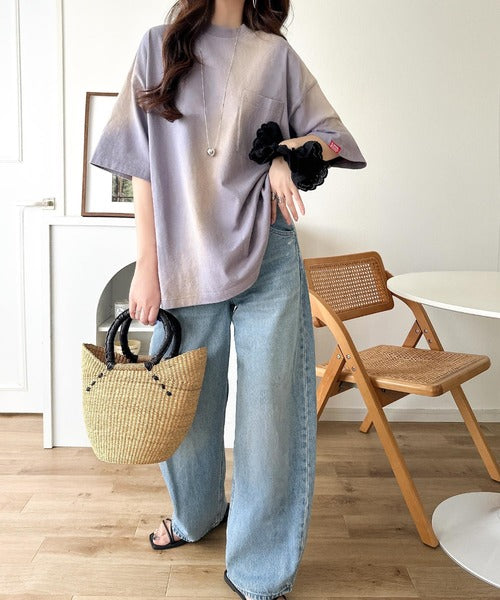 《JaVaジャバコラボ》唯一無二のヴィンテージ感。オーバーサイズシルエットのスプレーダイポケットTシャツ（半袖） jv1020359