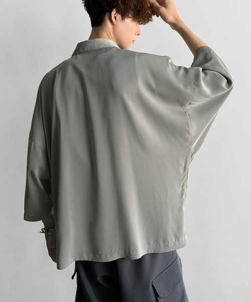 「雰囲気アガる。」衿刺繍ドレープドルマンシャツ／Embroidered Collar Draped Dolman Shirt co1010004