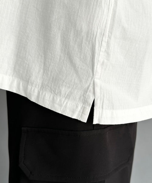 Cotton100%  Ripstop Open Collar Pullover Shirt／コットン100％リップストップ素材オープンカラープルオーバーシャツ co1150012