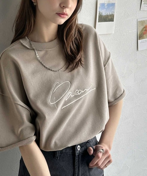 《JaVaジャバコラボ》大胆ロゴで魅せる。前後2way裏毛胸元PAEANロゴ半袖Tシャツ jv1260422