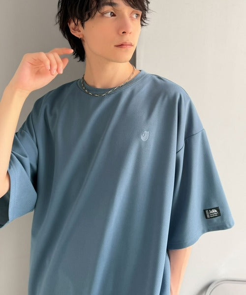 《JaVaジャバコラボ》【接触冷感・UVカット機能付き】シャリ生地で夏も快適！胸刺繍 梨地カットジョーゼットTシャツ（オーバーサイズ） jo1010057