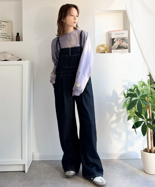 《JaVaジャバコラボ》垢抜け！大人のストリートstyleを作る。綿100％スプレーダイ加工オーバーサイズTシャツ（長袖） jv1020358