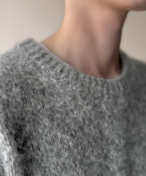 【Classical Origin】「深みのある大人に。」クルーネックミックスカラー糸ニット（長袖）/Crew neck mixed color knit ao1020308
