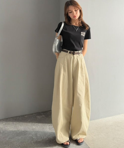 【mily bilet】スタイルよく、着心地いい。絶対使えるシンプルT♪ワッペンコンパクトTシャツ（半袖） mi1329084