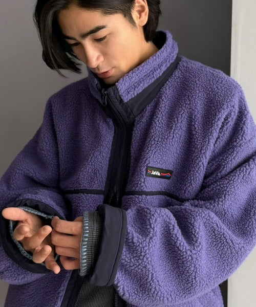 《JaVaジャバコラボ》暖か、想像以上。ナイロン×ボア リバーシブルスタンドカラーブルゾン jm1070231