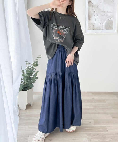 《Javaジャバコラボ》ゆるっとカジュアルに着こなす。綿100%ピグメント加工グラフィックプリントTシャツ＆ロンT(半袖)(長袖) jv1050148