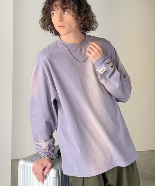 《JaVaジャバコラボ》垢抜け！大人のストリートstyleを作る。綿100％スプレーダイオーバーサイズTシャツ（長袖） jm1020358